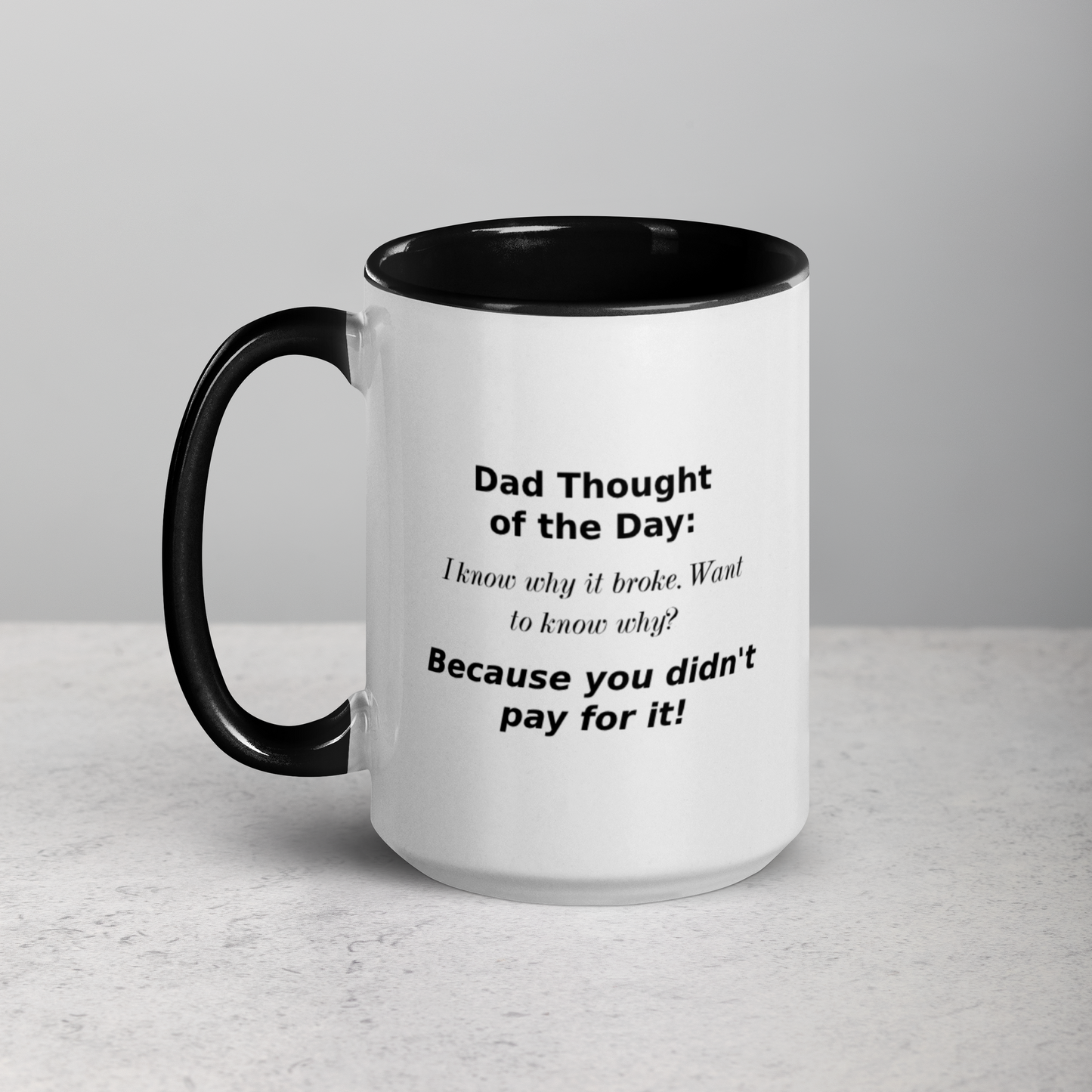 Dad Thoughts Mug: It Broke