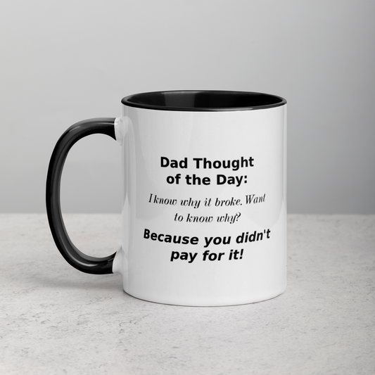 Dad Thoughts Mug: It Broke